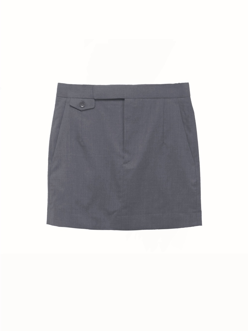 Maria Mcmanus Wool Trouser Skirt - Classic Gray Straight Mini Skirt
